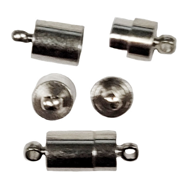 MAGENTIC TUBE CLASP 7X20MM  STAINLESS STEEL COLOR(10 PCS)